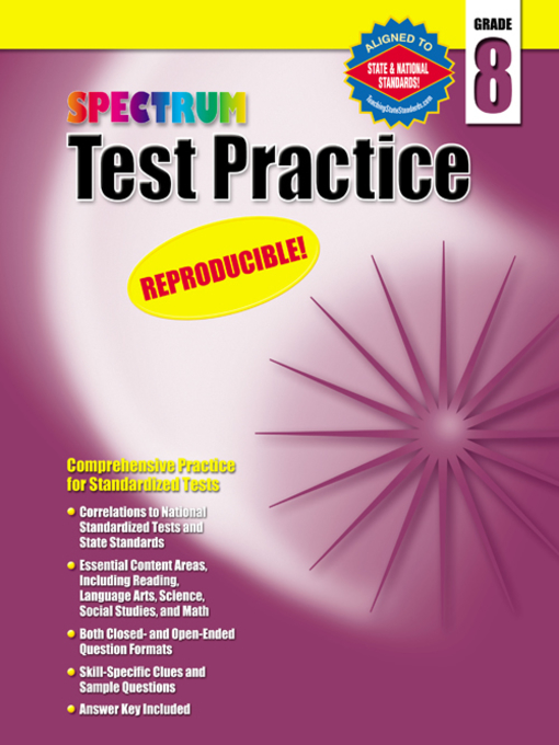 Title details for Spectrum Test Practice, Grade 8 by Spectrum - Available